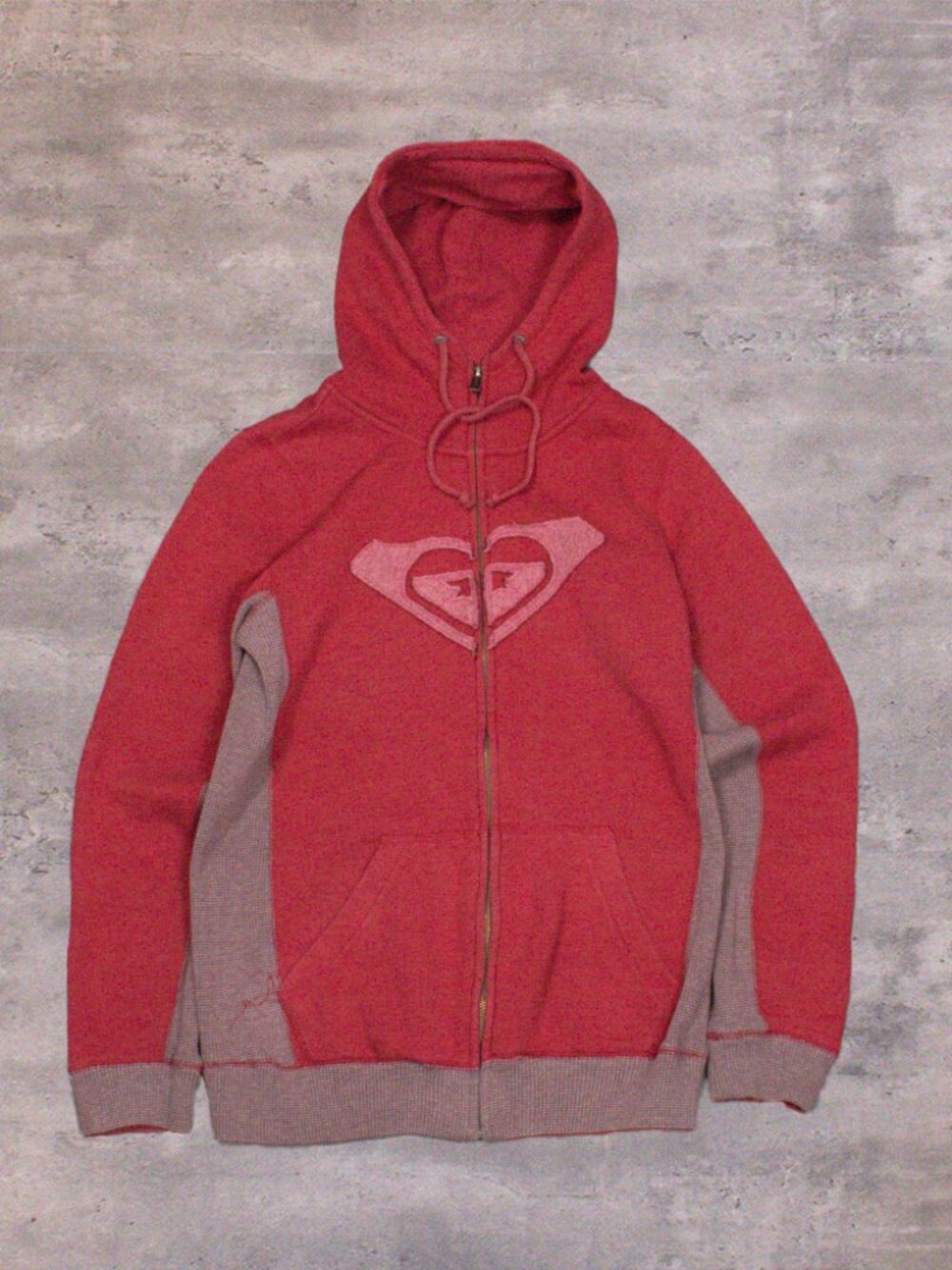 Vintage VTG Y2K 2000's 00's Roxy Red Surf Wear Skater Style Zip Up Hoodie